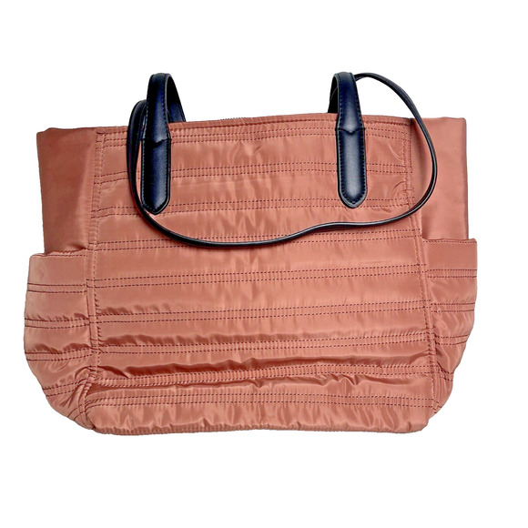 Steve Madden Large Quilted Tote Bag Purse Logo Pink Blush & Accessory Bag - Picture 3 of 16